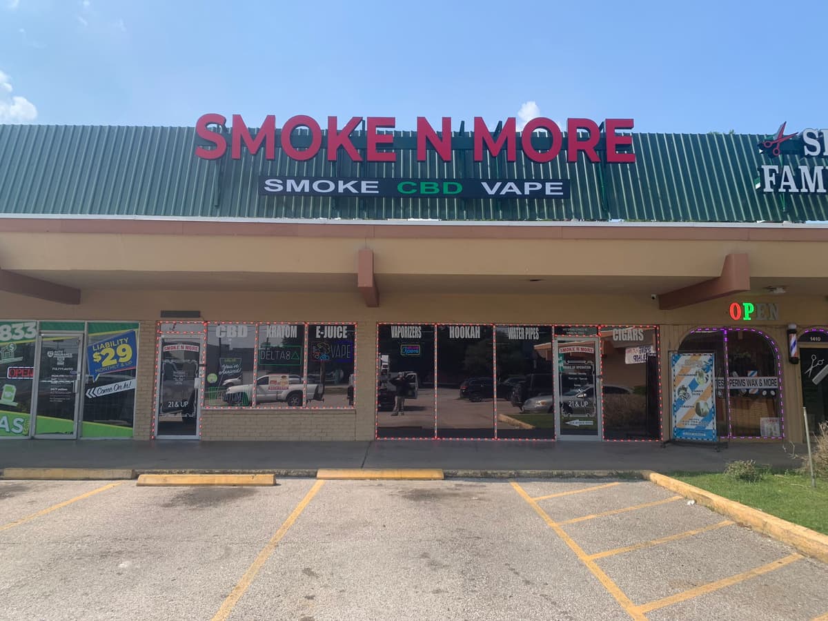 Smoke N More storefront channel letter sign