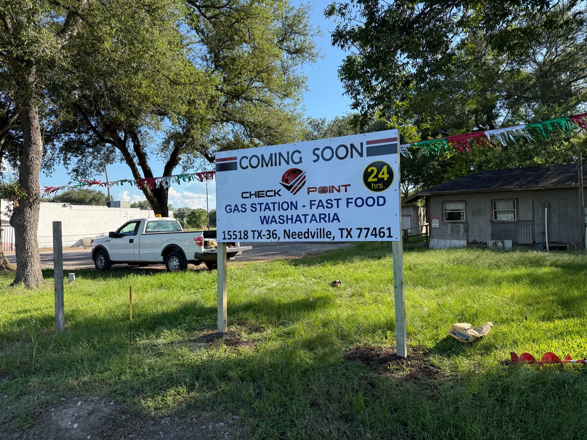 Coming soon development sign, Needville TX