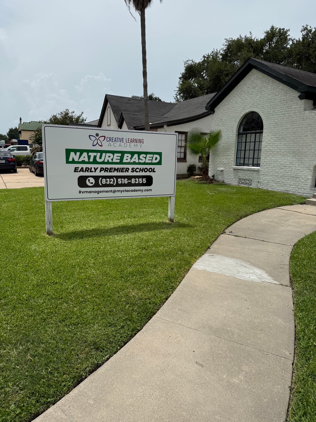 Yard sign for a nature-based early learning school
